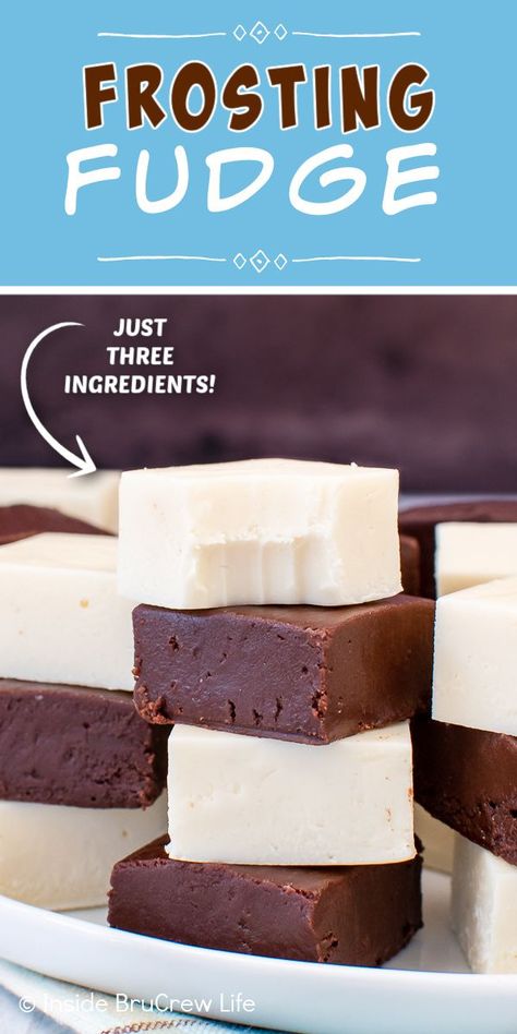 Fudge Out Of Frosting, Chocolate Fudge With Frosting, Fudge Recipes With Frosting, Fudge With Peanut Butter And Frosting, Cake Frosting Fudge Recipe, Frosting Fudge Recipes, Fudge Recipes Using Canned Frosting, Peanut Butter Fudge Made With Frosting, Fudge From Frosting