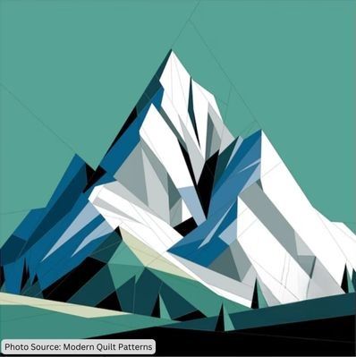 Top 7 Free Mountain Quilt Patterns (+6 Bonus Patterns For Sale) Mountain Quilt Block, Mountain Quilt Pattern, Mountain Quilt, Geometric Bear, Quilt Wall Hanging, Mountain Quilts, Quilt Pattern Download, Landscape Quilt, Hanging Quilts