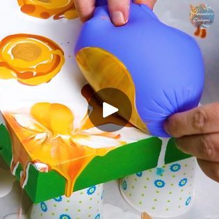 218K views · 737 reactions | Dipping Balloons to Create Shimmering Flowers | Dipping Balloons to Create Shimmering Flowers | By Amanda's Designs | Facebook Thumb Painting, Balloon Painting, Acrylic Pouring Techniques, Canvas Painting Tutorials, Rubber Gloves, Painting Flowers, Painting Tutorials, Acrylic Pouring, Painting Tutorial