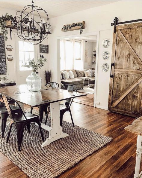 Farm House Dining Room, Joanna Gaines Style, Farmhouse Dining Rooms Decor, Country Dining, Dining Room Spaces, Rustic Dining Room, Modern Cottage, Farmhouse Interior, Style Aesthetic