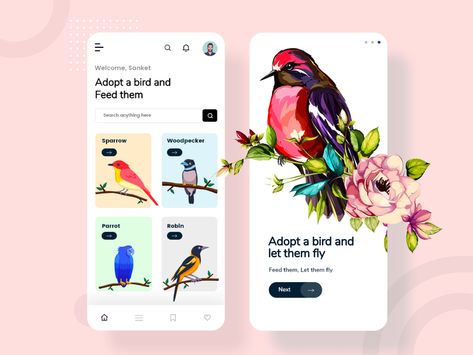 Flight Booking App, Bird App, Booking App, Case Study, Instagram Followers, Global Community, Creative Professional, Mobile App, Birds