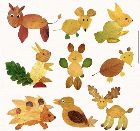 Lovely Leafy ideas!!! - Traed Bach Mwdlyd Autumn Leaf Crafts Kids, Birthday Bullet Journal, Autumn Leaves Craft, Autumn Leaves Art, Leaf Animals, Fish Crafts, Animal Crafts For Kids, Leaf Crafts, Leather Flowers