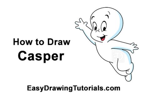 Draw Casper the Friendly Ghost Ghost Video, Casper Ghost, Ghost Videos, Drawing Tutorials For Beginners, Casper The Friendly Ghost, New Drawing, Friendly Ghost, What To Draw, Online Tutorials