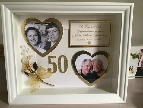 50th Anniversary Gifts Diy, 50th Year Wedding Anniversary, Golden Wedding Anniversary Gifts, Golden Anniversary Gifts, 50th Wedding Anniversary Party, Anniversary Gift Diy, 50 Wedding Anniversary Gifts, Ruby Wedding Anniversary, 50th Anniversary Gifts