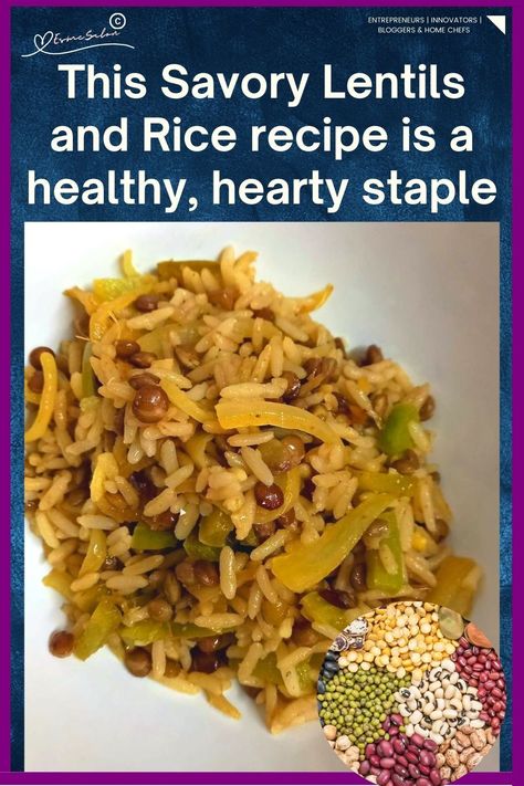 This Savory Lentils and Rice recipe is a healthy, hearty staple.  Entrepreneurs | Innovators | Bloggers Rice With Lentils Recipe, Rice And Lentils Recipe, Savory Lentils, Lentils And Rice Recipe, Rice With Lentils, Lentils Recipe, Lentils And Rice, Cooking For Beginners, Easy Comfort Food