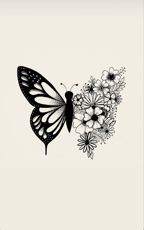 Freehand drawing that makes a great iPhone background/wallpaper  #butterfly #butterflydrawing #butterflyart #iphonewallpaper #iphonebackground #butterflyiphonewallpaper #naturedrawing #nature #butterflyiphonebackground #flowerdrawing #art #flowers Drawing Iphone Wallpaper, Butterfly With Flowers, Butterfly Drawing, Butterfly Flower, Flower Drawing, Iphone Wallpaper, Black And White, Iphone, Flowers