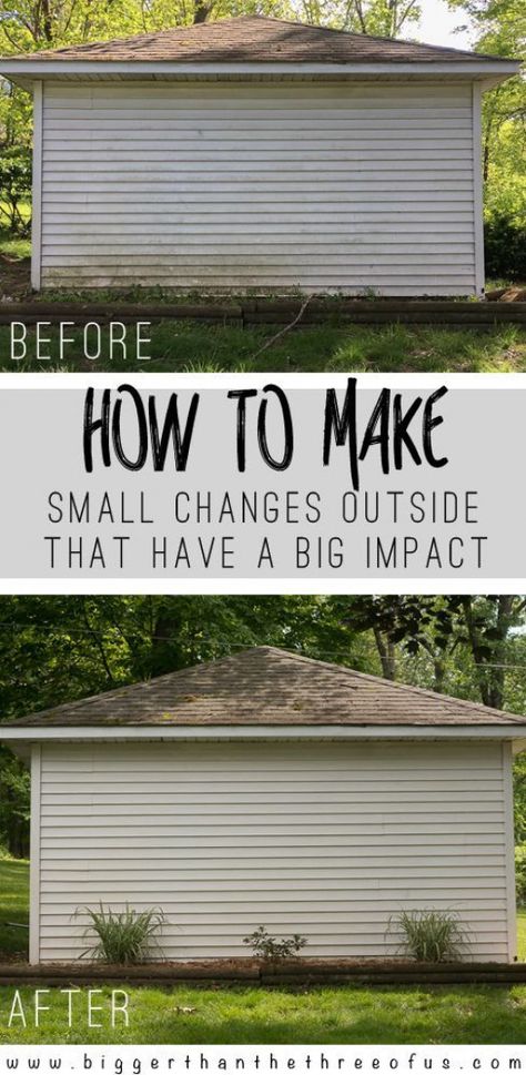 How To Make A Small Front Porch Look Bigger, Increase Curb Appeal On A Budget, Shed Curb Appeal, Small House Curb Appeal, Simple Curb Appeal, Small House Landscaping, Budget Curb Appeal, Outdoor Curb Appeal, Small Home Remodel