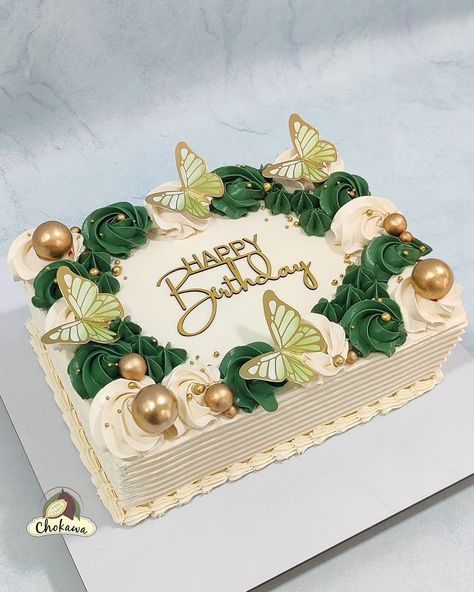 Sage Green And Pink Cake Birthday, Fancy Sheet Cakes Designs, 50th Birthday Cake Rectangle, Rectangular Birthday Cake For Women, 90th Birthday Sheet Cakes, Rose Gold Sheet Cake, 12 Birthday Cake Ideas, Birthday Cake Square Ideas, Trending Cake Designs 2024 Birthday