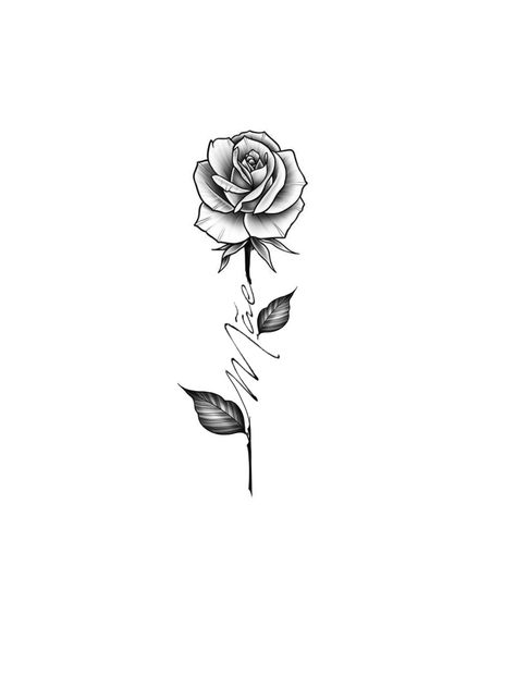 Small Rose With Name Tattoo, Emma Rose Tattoo, Rose Tattoo With Writing, Tattoo Para Mae, Rose With Name Tattoo, Flower With Name Tattoo, Rose Name Tattoo, Rose Tattoo For Men, Rose Tattoo Men