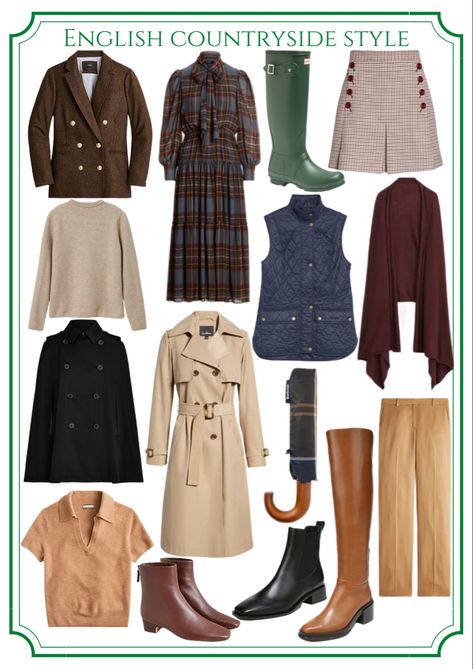 Outfit Inspo For Today, Scotland Inspired Outfit, British Autumn Style, British Heritage Fashion Women, Stylish Country Outfits, English Country Aesthetic Fashion, English Fall Fashion, English Lady Style, English Clothing Style Woman