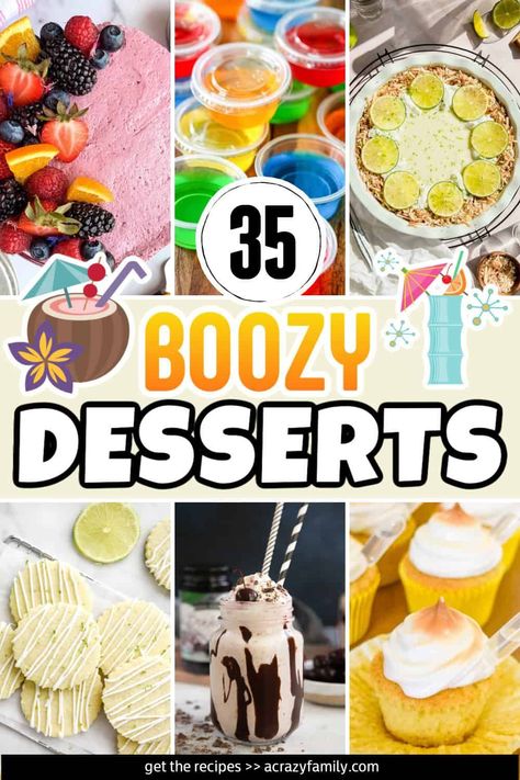 Spiked Cookies, Boozy Desserts Summer, Infused Alcohol Recipes, Drunken Desserts, Summer Party Desserts, Wine Slushies, Tropical Desserts, Bbq Desserts, Alcoholic Desserts