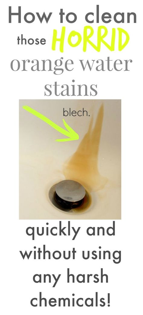 How To Remove Well Water Stains, How To Clean Orange Shower Stains, Clean Baking Pans, Orange Water, Well Water, Deep Cleaning Tips, Hard Water Stains, Diy Cleaners, Cleaning Recipes