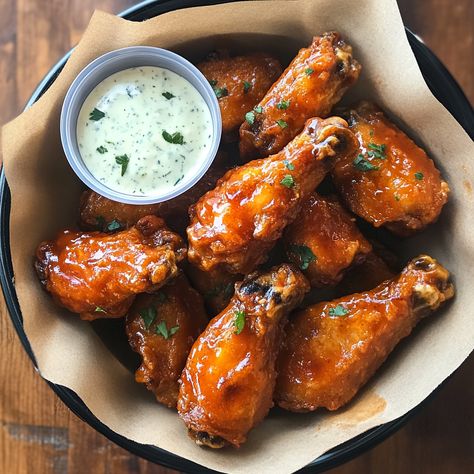 Buffalo wings were created in 1964 at the Anchor Bar in Buffalo, New York by Teressa Bellissimo. Originally made as a quick snack for her son and his friends, the wings were fried and tossed in a hot sauce made from Frank’s Red Hot and butter. Served with celery sticks and blue cheese dressing to balance the heat, these wings quickly became a bar staple. 

#BuffaloWingsLove #WingNight #SpicyWings #GameDayEats #ComfortFood #CrispyWings #RanchDip #HotSauce Celery Sticks, Spicy Wings, Crispy Wings, Dining Menu, Blue Cheese Dressing, Toast Sandwich, Ranch Dip, Quick Snack, Buffalo New York