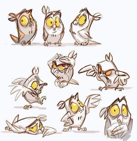 Owl attitude Character Design Cartoon, Drawing Cartoon Characters, 강아지 그림, Cartoon Sketches, Character Sketches, Character Design Animation, Bird Illustration, Cartoon Character Design, Drawing Tutorials