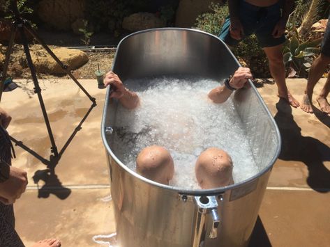 Cold Ice Bath, Ice Bath Therapy, Diy Ice Bath, Contrast Therapy, Ice Bath Tub, Bath Aesthetic, Small Water Features, Outdoor Tub, Diy Swimming Pool