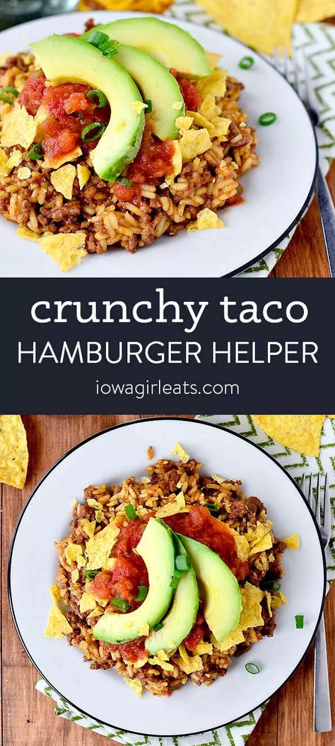 Taco Hamburger Helper, Rice Entrees, Taco Hamburger, Homemade Cheeseburgers, Hamburger Helper Recipes, Clean Eating Guide, Dinners Easy, Creamy Chicken Pasta, Fitness Plans