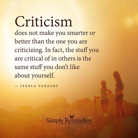 Criticism does not make you smarter or better… Iyanla Vanzant Quotes, Criticism Quotes, Critical People, Awesome Husband, Iyanla Vanzant, Bear Quote, German Quotes, Simple Reminders, Fav Quotes