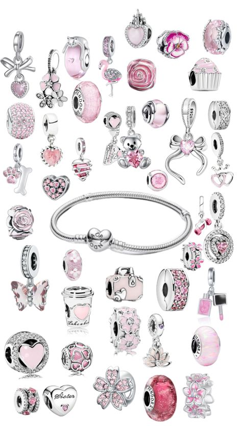 #pandora #charms #pink #fyp Pandora Ballet Charm, Aesthetic Pandora Charm Bracelet, Cute Pandora Bracelet Ideas, Pandora Bracelet Charms Ideas Pink, Pandora Bracelet Theme, Pink Pandora Charm, Pink Pandora Charm Bracelet, Pandora Pink Charms, Pandora Bracelet Ideas Pink