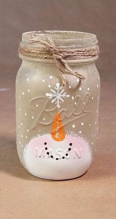 Snowman Mason Jar, Juleverksted For Barn, Jars Ideas, Diy Jul, Mason Jar Projects, Jar Ideas, Christmas Mason Jars, Mason Jar Gifts, God Jul