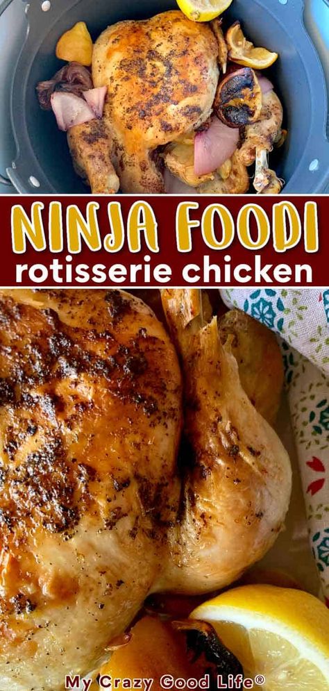 Ninja Foodi Roast, Store Bought Rotisserie Chicken, Best Roast Chicken Recipe, Pressure Cooker Recipes Healthy, Dinner For Family, My Crazy Good Life, Pressure Cooking Chicken, Rotisserie Chicken Recipe, Best Roasted Chicken