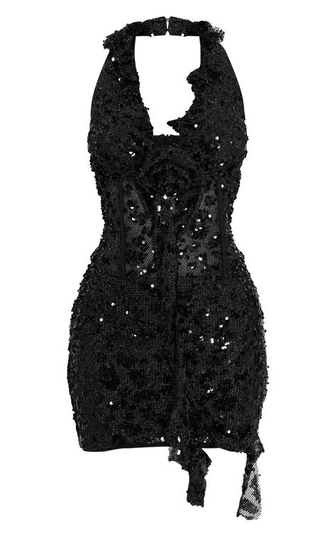 Give your weekend wardrobe a luxe upgrade with this petite black sequin mini dress with rose detail, we're seriously in love. With a black sequin material, a rose detail and a mini length, this petite dress is perfect for your next event. Pair it with slip-on heels and hoop earrings for a look no one will forget. Length approx 79cm/31inch (Based on a sample size UK 6) Model wears size UK 6/ EU 34/ AUS 6/ US 2Model Height - 5ft 2inchp]:!mb-0inch>Category: Evening & Occasion DressesProduct type: Bodycon DressColour: BlackMaterial: SequinNeckline: HalterneckSleeves: SleevelessOccasion: Evening Sequin Material, Black Sequin Mini Dress, Pendant Necklace Simple, Petite Dress, Rosé Details, Weekend Wardrobe, Sequin Mini, Sequin Mini Dress, Black Glitter