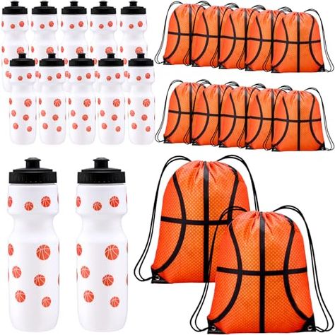 Talltalk 24 Pcs Basketball Party Favors 12 24 oz Basketball Water Bottle 12 13 x 17 Inch Basketball Drawstring Bag Basketball Tumbler Gift Bags Basketball Accessories for Summer Boys Gym Sports Travel Basketball Water Bottles, Basketball Tumbler, Basketball Party Favors, Basketball Team Gifts, Sports Party Favors, Basketball Motivation, Basketball Accessories, Basketball Bag, Water Bottle Gift