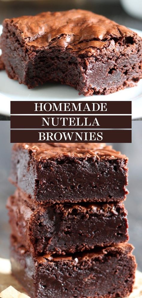 Recipes Nutella, Easy Nutella Brownies, Workout Smoothie Recipes, Brownies Recipe Homemade, Nutella Brownies, Homemade Nutella, Crunches Workout, Nutella Recipes, Brownies Recipe Easy