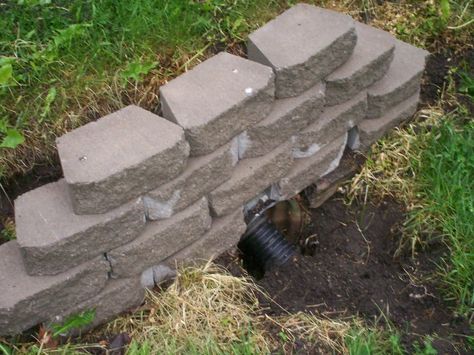 Ditch Retaining Wall, Driveway Culvert Retaining Walls, Culvert Retaining Wall, Culvert Retaining Wall Driveways, Driveway Culvert Ideas, Culvert Landscaping Ideas Driveway, Ditch Landscaping Roadside, Culvert Landscaping Ideas Drainage Ditch, Culvert Landscaping Ideas