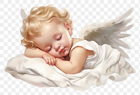 Sleeping Cartoon, Sleep Cartoon, Angel Baby Art, Angel Wings Png, Cherub Baby, Sleeping Angel, Wings Png, Adult Birthday Cakes, Baby Faces