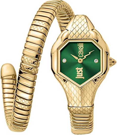 Just Cavalli Women's Serpente Green Dial Watch, Ring Spacer, Glam Chic, Brass Bangle, Beading Tools, Popular Jewelry, Resin Kit, Cleaning Accessories, Just Cavalli