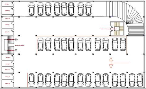 Basement car parking lot floor plan ... Basement Plans Architecture, Hotel Basement Parking Plan, Parking Lot Floor Plan, Basement Plans Layout, Underground Parking Plan, Basement Parking Plan, Parking Lot Layout, Basement Car Parking, Underground Parking Lot