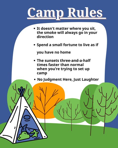 Camp Rules Ginnie Springs, Camp Ground, Camping Rules, Outdoors Activities, Football Gear, Go Outdoors, Half Time, Children's Ministry, One Life