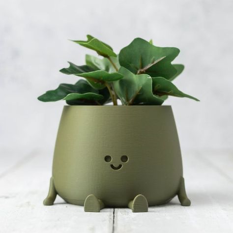 Air Dry Clay Plant Pot, 3d Tiskárna, Clay Plant Pots, Drukarka 3d, Planter Gift, Face Planters, Head Planters, Creative Things, Pot Designs