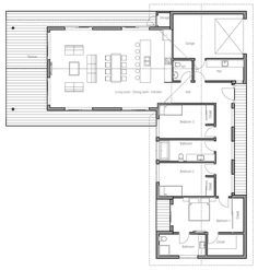 L Shaped House Plans, U Shaped Houses, L Shaped House, Floor Plans Ranch, House Construction Plan, House Layout Plans, Construction Plan, Modern House Plan, Bedroom House Plans