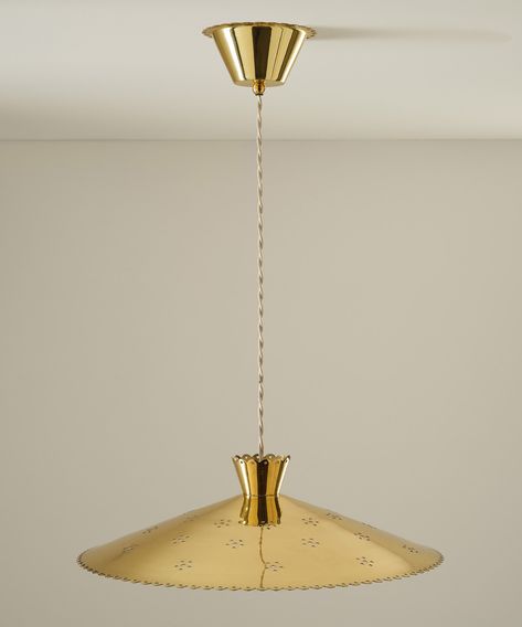 This brass pendant shade features pinhole detailing that casts out delicate beams of light into a room, and comes included with a matching brass ceiling rose, natural linen flex and a polished brass bulb holder. Alternative flex colours are available in our Parts Collection. Shown here with our Golfball Light Bulb. EU and international customers are advised to source compatible electrical components and fittings. Ceiling Rose Dimensions:Width: 12cmHeight: 6cm. Shade: Width: 40cmHeight: 12cm Max Matilda Goad, Brass Lampshade, Beams Of Light, Electrical Fittings, Brass Ceiling, Pendant Shade, Brass Lighting, Ceiling Rose, Brass Pendant