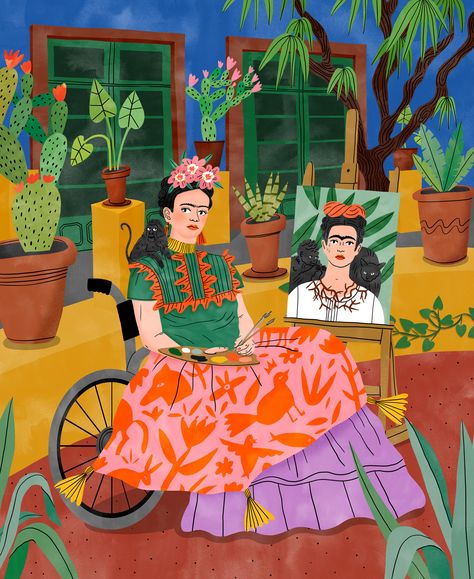 Bodil Jane | Character Illustration | Folio illustration agency Frida Khalo Illustration, Frida Kahlo Paintings Illustration, Frida Kahlo Art Illustration, Frida Khalo Wallpaper, Frida Kahlo Decor Ideas, Frida Kahlo Wallpaper, Mexican Illustration Art, Frida Illustration, Frida Kahlo Decor