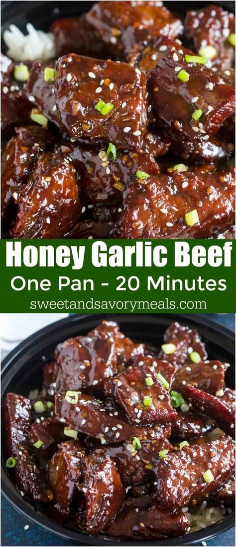 Easy Ginger Beef Recipe, Chunk Meat Recipes, Honey Garlic Beef Stir Fry, Stew Meat Recipes Asian, Honey Garlic Beef Tips, Asian Cube Steak Recipes, Sweet Beef Recipes, Easy Asian Beef Recipes, Honey Garlic Beef And Broccoli