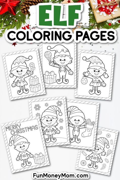 These Elf Coloring Pages for kids are festive and fun and the perfect way to keep kids of all ages entertained over the holidays. Just download the free printable sheets, break out the new crayons and see how creative your little artists can be. Elf Coloring Pages Free Printable, Elf Coloring Pages, Elf Coloring, Elf Printables, Elf Games, Cute Christmas Ideas, Holiday Printables, Christmas Coloring Pages, Fun Activities For Kids