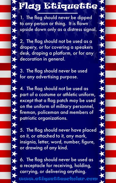 U.S. Flag Etiquette - Must follow etiquette rules for showing proper respect to the flag! American Flag Facts, American Flag Etiquette, American Flag History, Flag Etiquette, Government Lessons, Teaching Government, Etiquette Rules, Flag Code, Table Etiquette