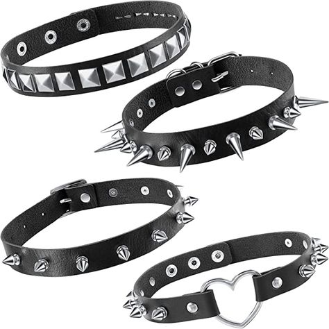 Stil Rock, Punk Choker, Gothic Choker Necklace, Moda Rock, Leather Choker Collars, Goth Choker, Grunge Accessories, Studded Collar, Gothic Chokers