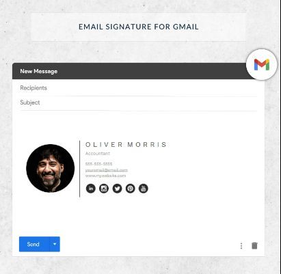 Gmail Email Signature Template. A Modern Email Signature Modern Email Signature, Modern Email Signature Design, Mail Signature Design Creative, Mail Signature Design, Email Signature Design Creative, Email Signature Ideas, Company Email Signature, Outlook Email Signature, Creative Email Signatures