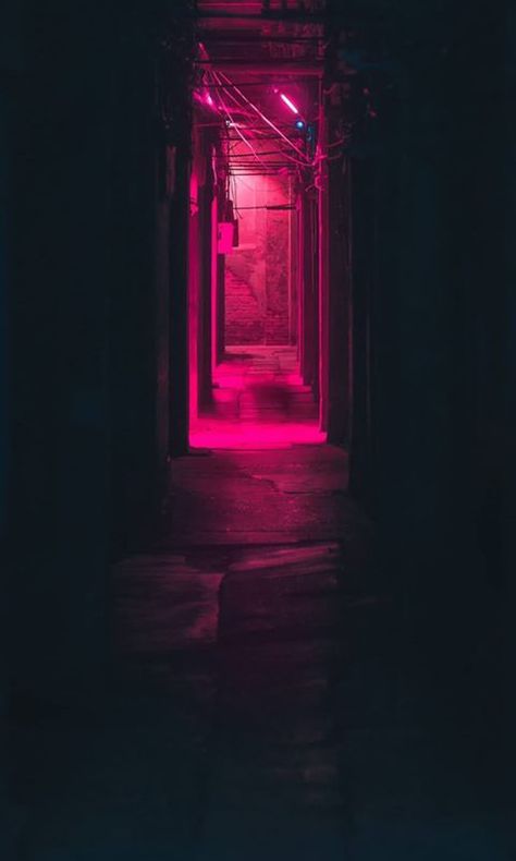 Dark Corridor, Kino Box, Dark Hallway, Neon Noir, New Retro Wave, Cyberpunk Aesthetic, Cyberpunk City, Neon Aesthetic, Cyberpunk Art