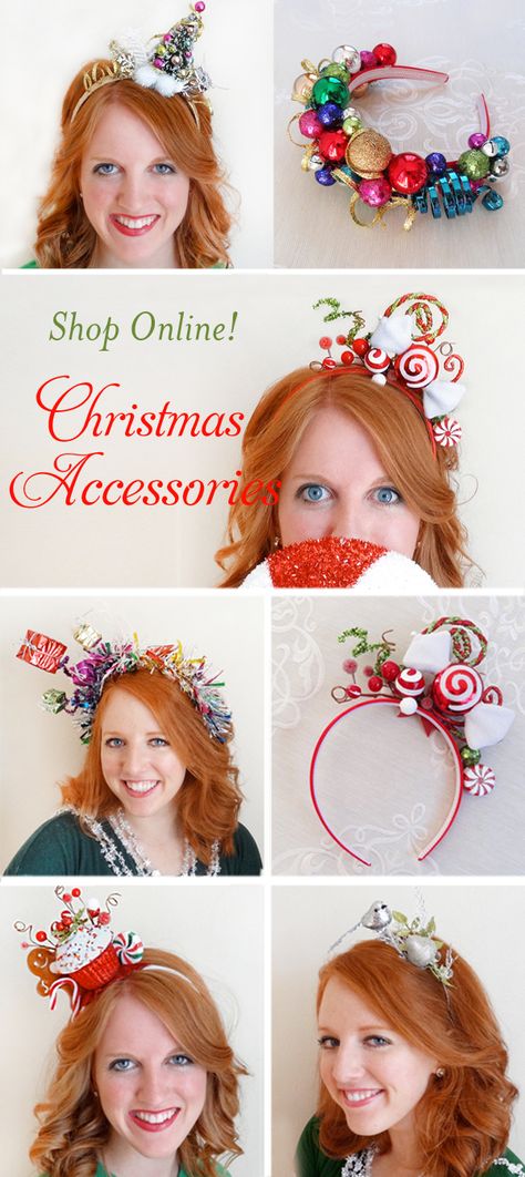 Christmas Headbands, Adult Christmas Party, Diy Ugly Christmas Sweater, Holiday Headbands, Christmas Hair Accessories, Ugly Xmas Sweater, Christmas Crafts For Adults, Tacky Christmas, Christmas Sweater Party