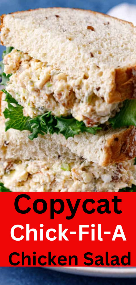 Copycat Chick-Fil-A Chicken Salad Best Homemade Chicken Salad, Copycat Chick Fil A Chicken Salad, Chicken Salad Healthy Recipe, Best Chicken Salad Recipe Homemade, Lunch Meat Salad, Sweet Chicken Salad Recipe, Chicken Salad Chick Copycat Recipes, Chick Fil A Chicken Salad, Chick Fil A Chicken Salad Recipe