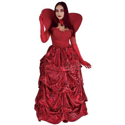 Queen Of Hearts Costume Descendants, The Descendants Costume, Disney Queen Of Hearts Costume, Queen Of Hearts Descendants Outfit, Rise Of Red Costume, Queen Of Hearts Rise Of Red, Storybook Parade Costumes, Descendants Queen Of Hearts, Queen Of Hearts Descendants