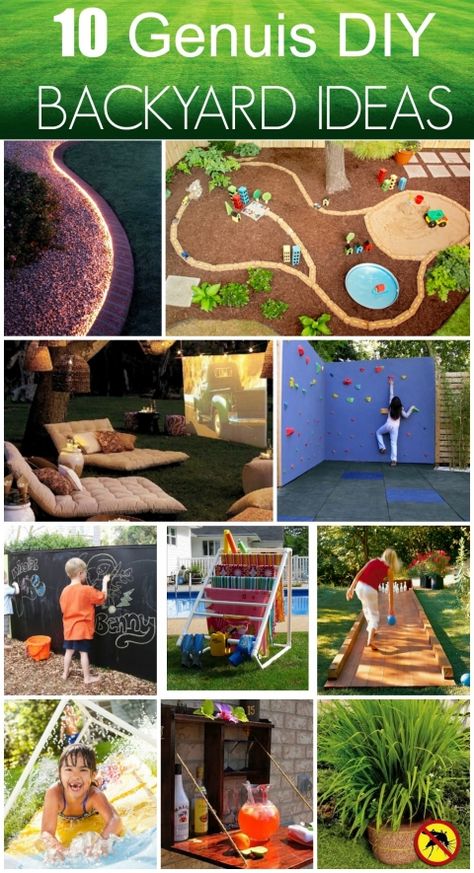 10 Genius DIY Backyard Ideas - Princess Pinky Girl Diy Backyard Water Park, Best Backyard Ideas, Diy Patio Ideas, Diy Backyard Ideas, Pinky Girl, 2 Princess, Genius Ideas, Patio Diy, Diy Outdoor Decor