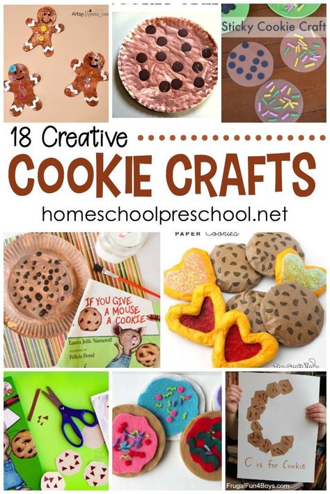 These cookie crafts for preschoolers are perfect for your letter of the week activities or to do alongside your favorite cookie-themed picture books!    #cookiecrafts #cisforcookie #ifyougiveamouseacookie via @homeschlprek Cookie Crafts, National Cookie Day, Mouse A Cookie, Crafts For Preschoolers, Cookie Craft, Cookies Theme, Halloween Treats For Kids, Nutrition Sportive, Sport Nutrition