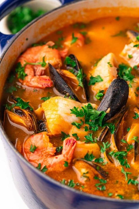 Seafood Bouillabaisse Recipes, French Seafood Soup, Bouliabais Seafood, Bouliabais Recipe, Seafood Boulibaisse Recipe, Boulabase Soup, Boulabais Recipe, Boullibase Recipe, Boulibaisse Recipe