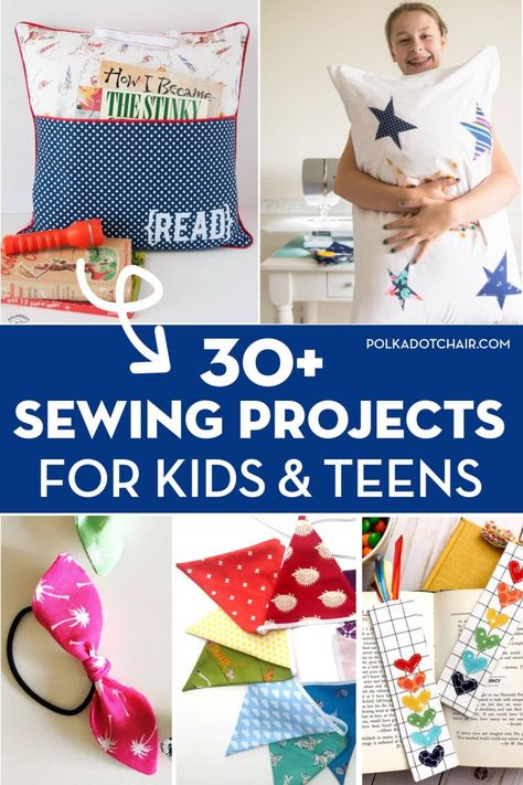 Simple Sewing Projects For Kids, Syprosjekter For Nybegynnere, Simple Sewing Projects, Beginner Sewing Projects, Polka Dot Chair, Sewing Machine Projects, Simple Sewing, Beginner Sewing, Diy Mothers Day Gifts