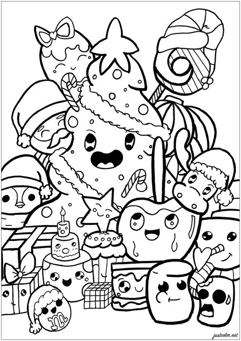 Collage Doodles, Doodle Coloring Pages, Christmas Doodle, Coloring Pages For Grown Ups, Kids Doodles, Doodle Art Drawing, Christmas Doodles, Coloring Page Ideas, Doodle Coloring